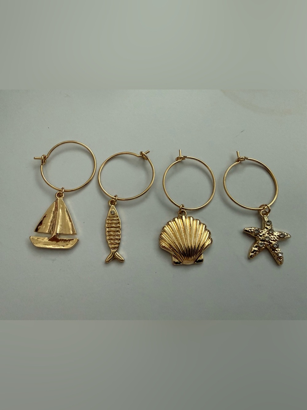 Frasier Sterling Sip by the Sea Wine Glass Charms| Set of 4